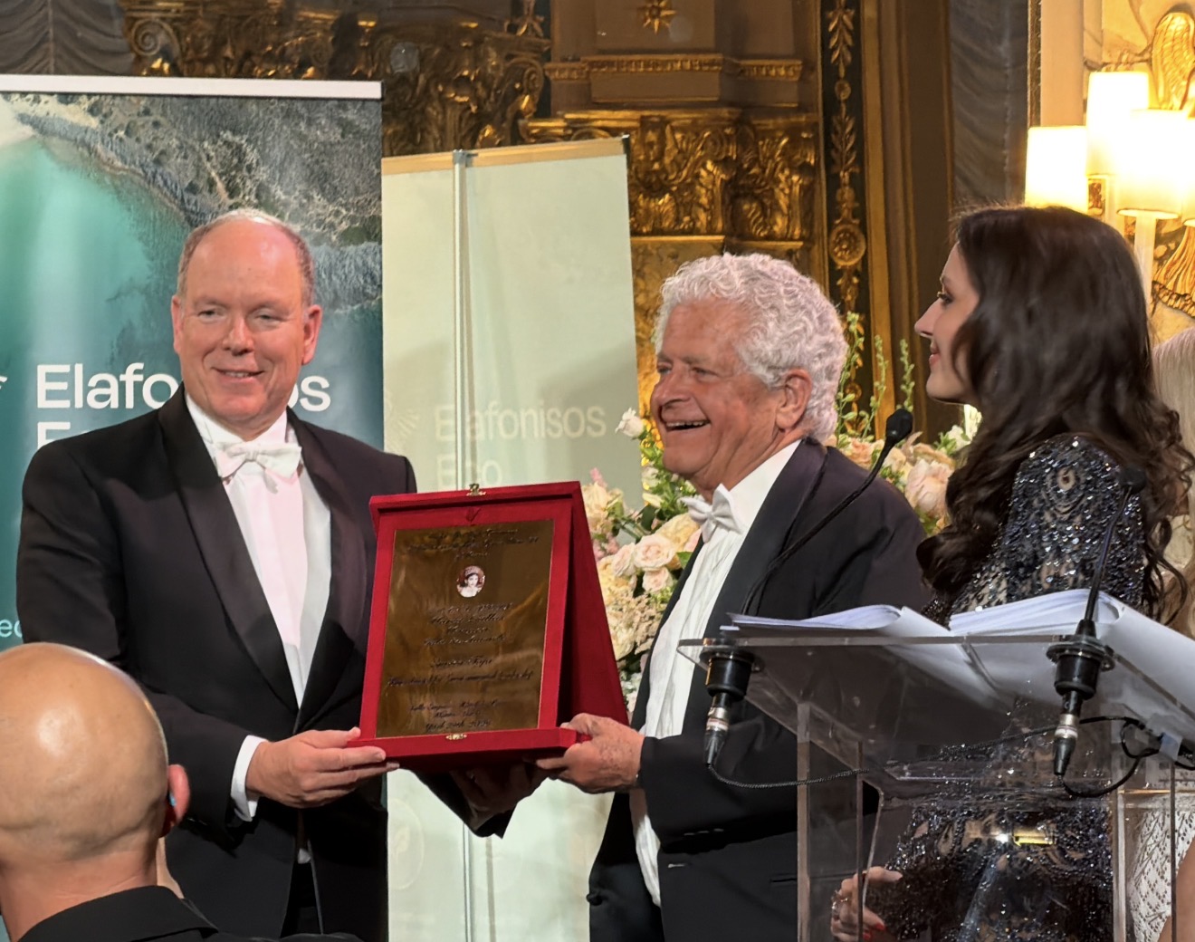 Presentation of a Maria Callas award on stage during the Monaco gala