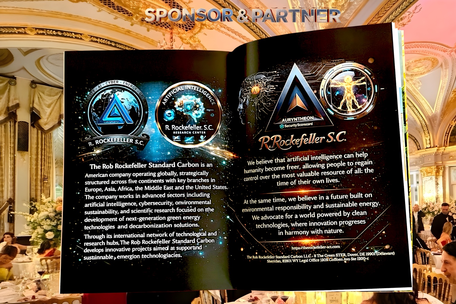 Original Sponsor and Partner artwork showing the RRSC and Auryntheon pages in the Maria Callas gala programme