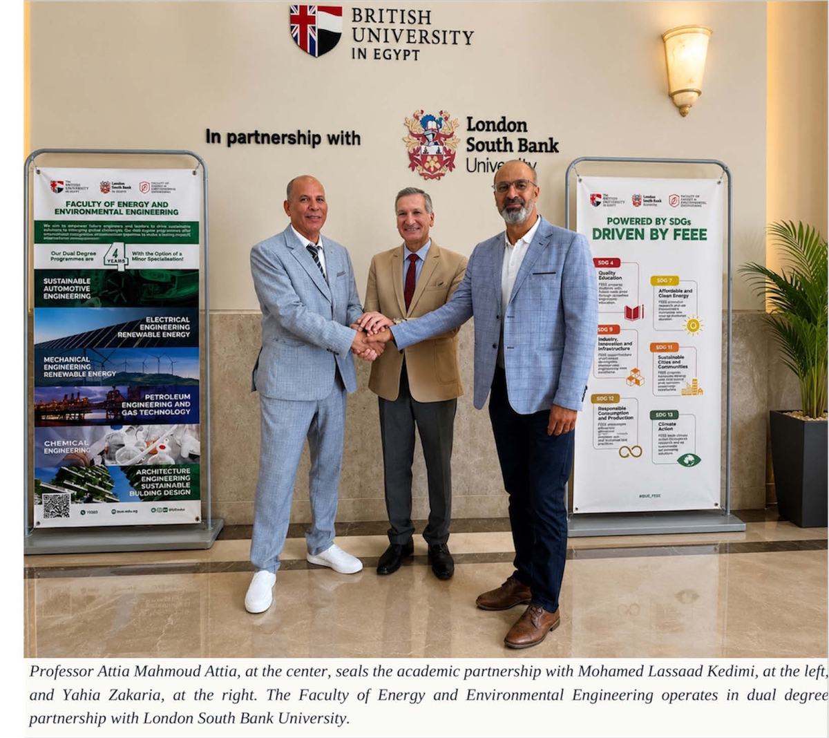 RRSC delegation with Professor Attia Mahmoud Attia, Mohamed Lassaad Kedimi and Yahia Zakaria, with original caption